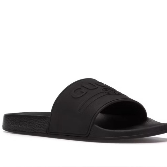 Gucci Logo Slide Rubber Black. Size 8 - Picture 2 of 16
